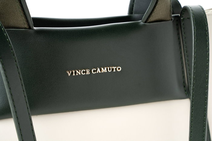 Vince Camuto Bolso Tote en Crema y Verde Oscuro